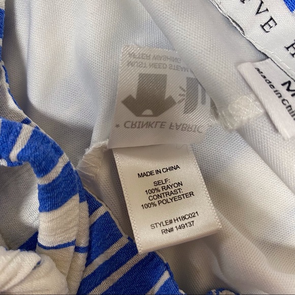 HYFVE Split Front Chic Striped Pants in Blue Stripe. - Picture 10 of 10